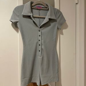 Edikted Grey Ribbed Romper